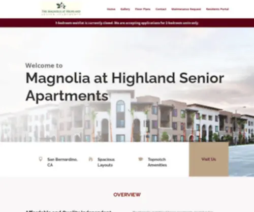 Themagnoliahighlandseniorapts.com(The Magnolia at Highland Los Angeles) Screenshot