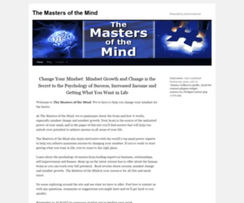 Themastersofthemind.com(The Masters of the Mind) Screenshot