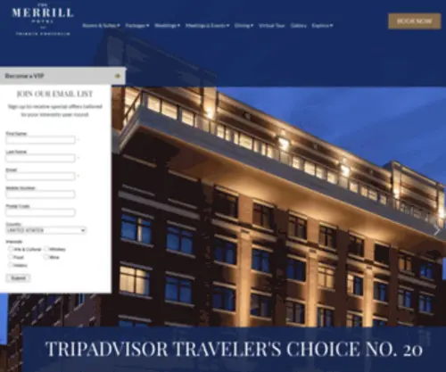 Themerrill.com(New Luxury Hotel in Muscatine IA) Screenshot