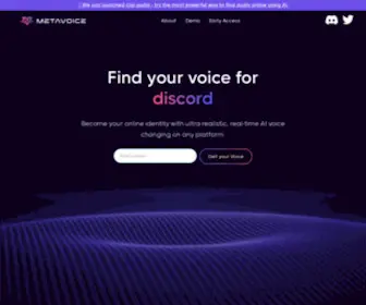 Themetavoice.xyz(Real-time AI Voice Changer) Screenshot