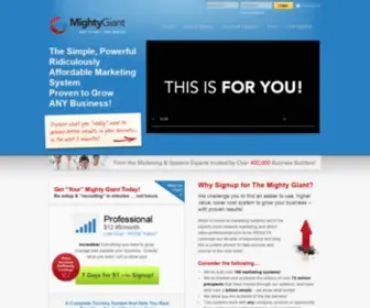 Themightygiant.com(MLM Website) Screenshot