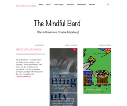 Themindfulbard.com(Wanda Waterman's Journal of Mindful Creativity) Screenshot