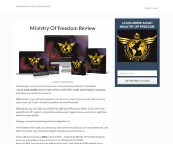 Theministryoffreedomreview.com(Ministry Of Freedom Review) Screenshot