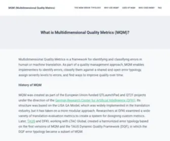 Themqm.org(Multidimensional Quality Metrics) Screenshot