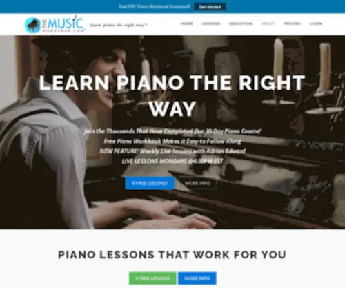 Themusicworkshop.com(The Music Workshop for Online Music Lessons) Screenshot