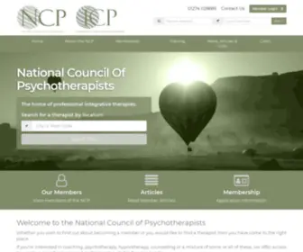 Thencp.org(The National Council of Psychotherapists) Screenshot