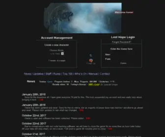 Thenewlosthope.com(Lost Hope Game Site) Screenshot