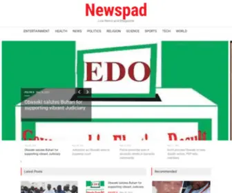 Thenewspad.com(Live News and Magazine) Screenshot