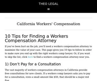 Theocomp.com(10 Tips for Finding a Workers Compensation Attorney) Screenshot