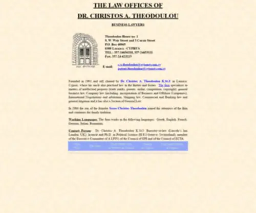 Theodoulou.com.cy(The Law Offices of C) Screenshot