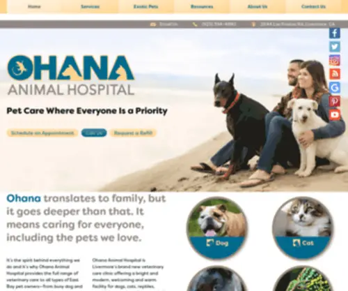 Theohanaanimalhospital.com(Exotic Pet Grooming Services Livermore) Screenshot