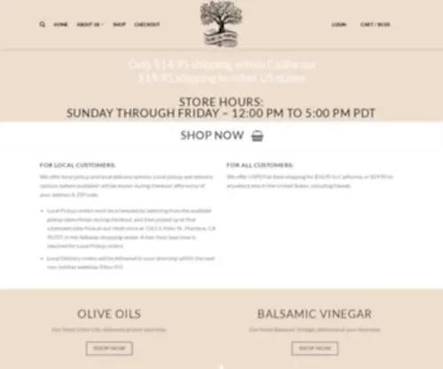 Theoliveoilpantry.com(The World's Finest Olive Oils and Balsamic Vinegars) Screenshot