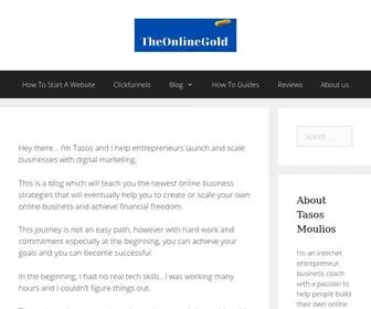 Theonlinegold.com(TheOnlineGold teaches the 'how to' of digital and internet marketing for free and also) Screenshot