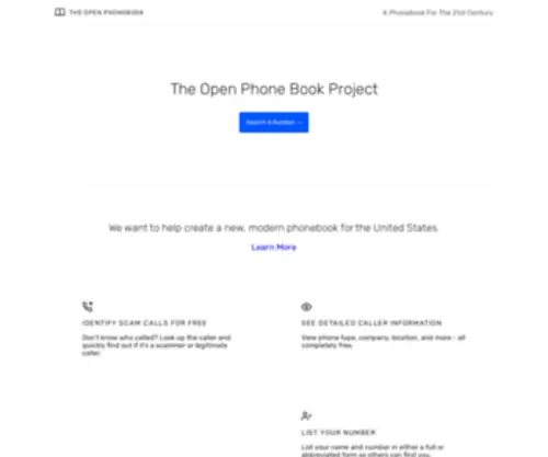 Theopenphonebook.com(The Open Phonebook) Screenshot
