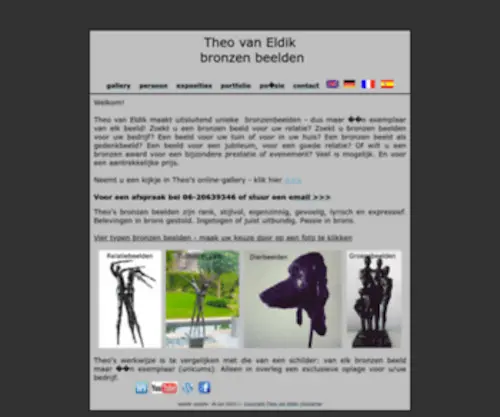 Theovaneldik.nl(Bronzen beelden Theo van Eldik) Screenshot