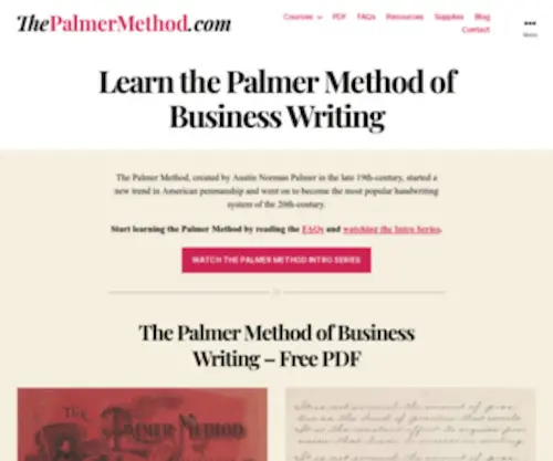 Thepalmermethod.com(Learn the Palmer Method of Business Writing) Screenshot