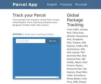 Theparcelapp.com(Parcel Tracking Worldwide. Track Parcel in USA) Screenshot