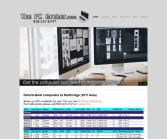 Thepcbroker.com(Refurbished computers in Northridge) Screenshot