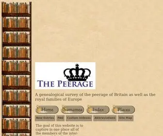 Thepeerage.com(Main Page) Screenshot