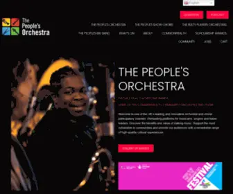 Thepeoplesorchestra.com(Engaging the power of music to fulfil potential and fulfil lives) Screenshot