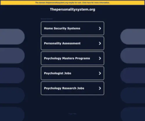 Thepersonalitysystem.org(Personality Psychology) Screenshot