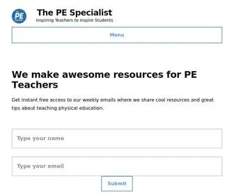 Thepespecialist.com(Awesome Resources for Physical Education Teachers) Screenshot