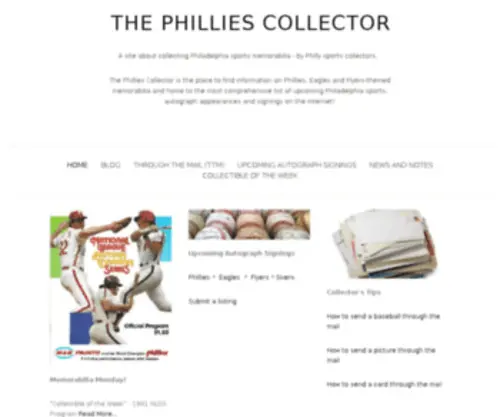 Thephilliescollector.com(A site about collecting Philadelphia sports memorabilia) Screenshot