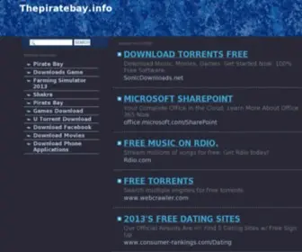 Thepiratebay.info(Thepiratebay info) Screenshot