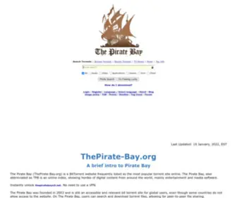 Thepiratebays.biz(Piratebay) Screenshot