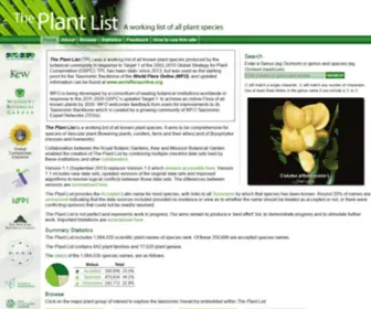 Theplantlist.com(The Plant List) Screenshot