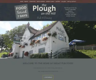 Theploughonthehill.com(Plough-on-the-Hill, Swindon pub food/Sunday-lunch/pub garden, Jn15 M4) Screenshot