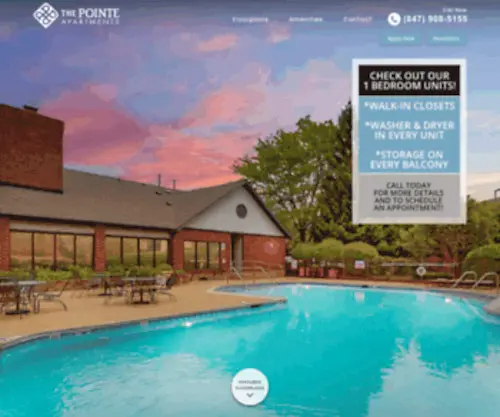 Thepointeapts.com(The Pointe Apartments in Arlington Heights) Screenshot
