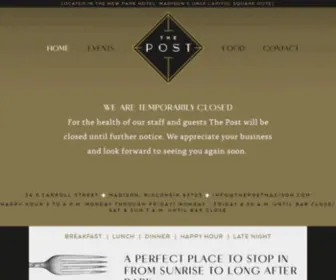 Thepostmadison.com(The Post Restaurant Madison) Screenshot