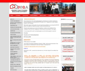 Theppra.org.za(Property Practitioners Regulatory Authority) Screenshot