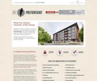 Theprefontaine.com(Modern Campus Living at the University of Oregon) Screenshot