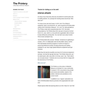 Theprinterybooks.com(A Fine Press in Kirkwood) Screenshot