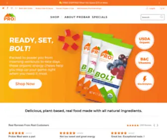 Theprobar.com(Based Food for Everyday Adventures) Screenshot