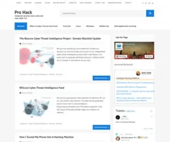 Theprohack.com(A leading computer security and technology blog) Screenshot