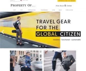 Thepropertyof.com(Travel gear for the global citizen) Screenshot