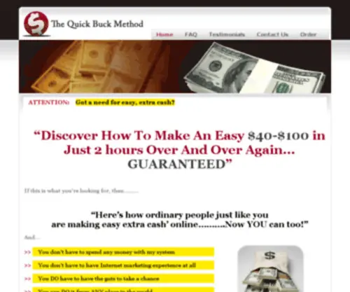 Thequickbuckmethod.com(Make Money Online From Home) Screenshot