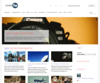 Thequickten.com(Top Ten Lists On Everything) Screenshot
