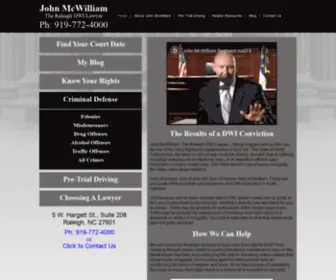 Theraleighdwilawyer.com(John McWilliam) Screenshot