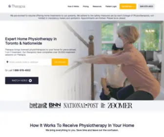 Therapia.com(Home Physiotherapy Toronto & Nationwide) Screenshot