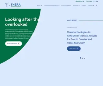 Theratech.com(La compagnie biopharmaceutique Theratechnologies) Screenshot
