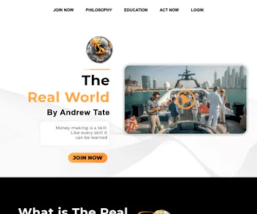 TherealWorld.org(THE REAL WORLD 2.0 by Andrew Tate) Screenshot