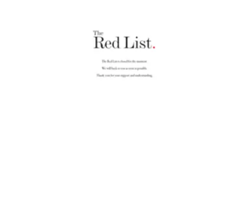 Theredlist.com(The Red List) Screenshot