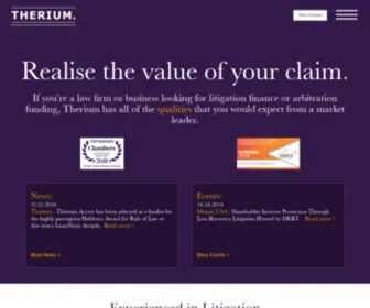 Therium.com(Litigation Funding) Screenshot