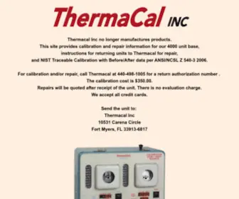 Thermacal.com(ThermaCal Index Page) Screenshot