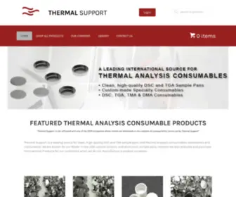 Thermalsupport.com(Thermal Analysis DSC and TGA Sample Pans) Screenshot