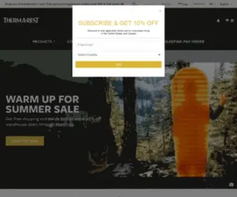 Thermarest.com(Quality Products For Camping and Backpacking) Screenshot